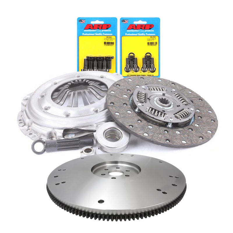 RTS RTS-FW002-28096 Clutch & Billet Flywheel Assembly Heavy Duty Clutch Kit For Ford V8,Multi Bolt Pattern 10-Spline 1 1/16 in. Diameter Shaft 11 in. Diameter Di