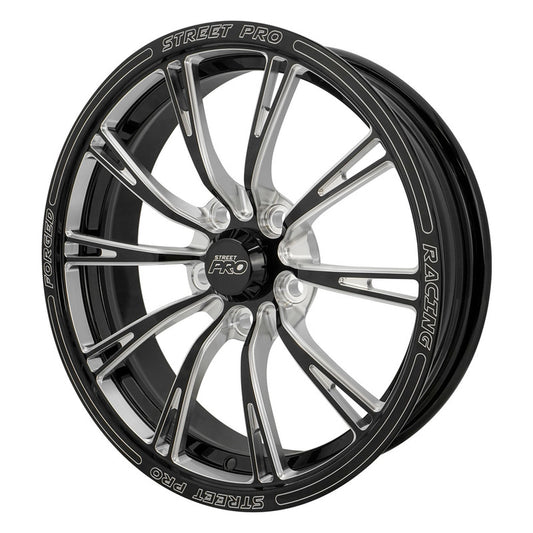 Street Pro Wheels STP009-174500F-BK Street Pro 009 Series Forged Wheel Front 17x4.5'' / 2.25'' Backspace (-13) / 5x4.50" Bolt Circle Ford Gloss Black Milled