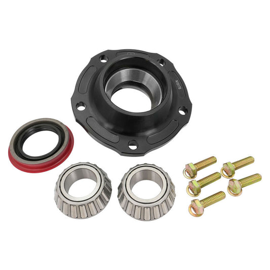 RTS RTS-N1817B Pinion Support For Ford 8 in. Pinion Support Billet Aluminium Street/Strip Larger HD Bearings Pinion Seal Grade 8 Bolts Black Anodised Kit