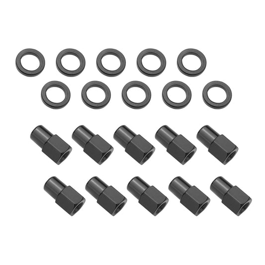Street Pro Wheels STP-WN5202K10-BLK-O Wheel Lug Nut Kit Black 002 Streetpro Open End Mag Length 1.46 7/16 .700 shank Set of 10