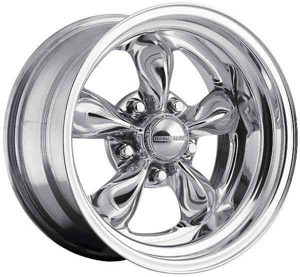 Center Line CE43-5123-545 Classic Rodder 15" x 12" Wheel - Hi Polish 5x4.5" Ford Bolt Circle 4" Backspace