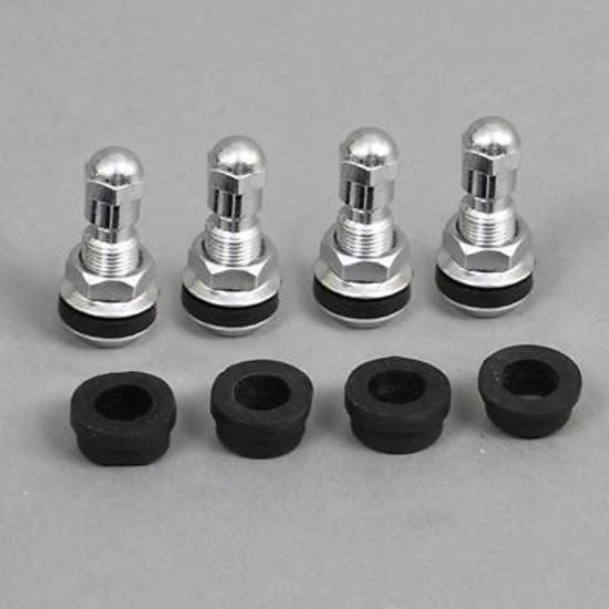 Center Line CEL-2900 Short-Style Chrome Valve Stems Bolt-On (Set of 4)