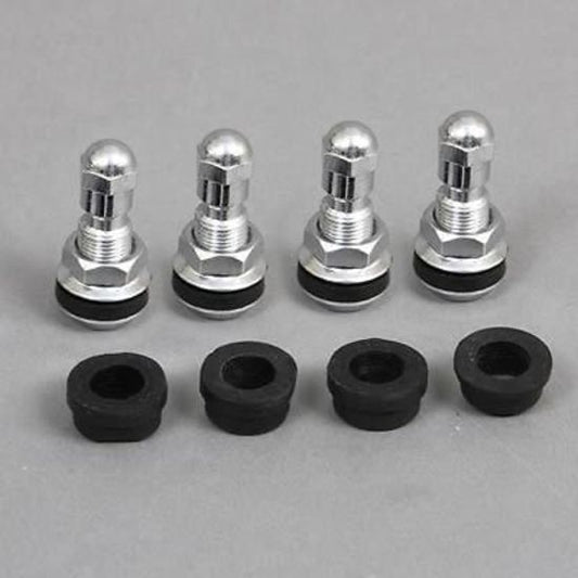 Center Line CEL-2900 Short-Style Chrome Valve Stems Bolt-On (Set of 4)