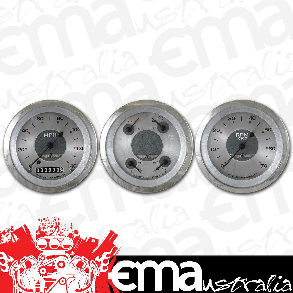 Classic Instruments AW03SRC All American - 3 Gauge Set 3-3/8" Speedo, Tach & Dual