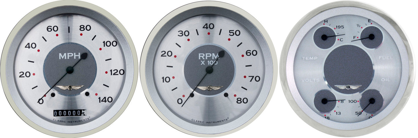 Classic Instruments AW53SRC All American 4 - 5/8" Speedo & Tach & Quad