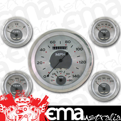 Classic Instruments AW65SRC All American - 5 Gauge Set 4-5/8" Speedtachular & 2-1/8" Fuel, Oil, Temp, Volts