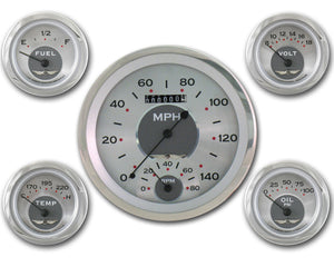 Classic Instruments AW65SRC All American - 5 Gauge Set 4-5/8" Speedtachular & 2-1/8" Fuel, Oil, Temp, Volts