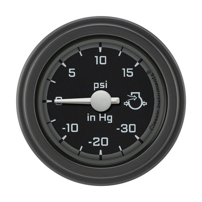 Classic Instruments AX08GBLF Autocross Grey - Boost Gauge 2-1/8"