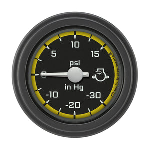 Classic Instruments AX08YBLF Autocross Yellow - Boost Gauge 2-1/8"
