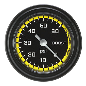 Classic Instruments AX143YBLF Autocross Yellow w/ Black Bezel 2-1/8" Full Swe