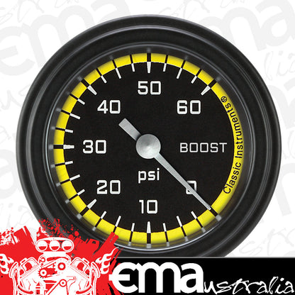 Classic Instruments AX143YBLF Autocross Yellow w/ Black Bezel 2-1/8" Full Swe