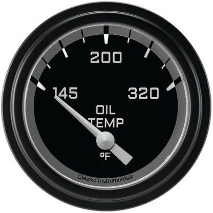 Classic Instruments AX228GBLF Autocross Grey w/ Black Bezel 2 5/8" Oil Temp.