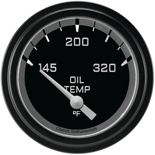 Classic Instruments AX228GBLF Autocross Grey w/ Black Bezel 2 5/8" Oil Temp.