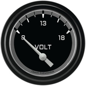 Classic Instruments AX230GBLF Autocross Grey w/ Black Bezel 2 5/8" Volt, Shor