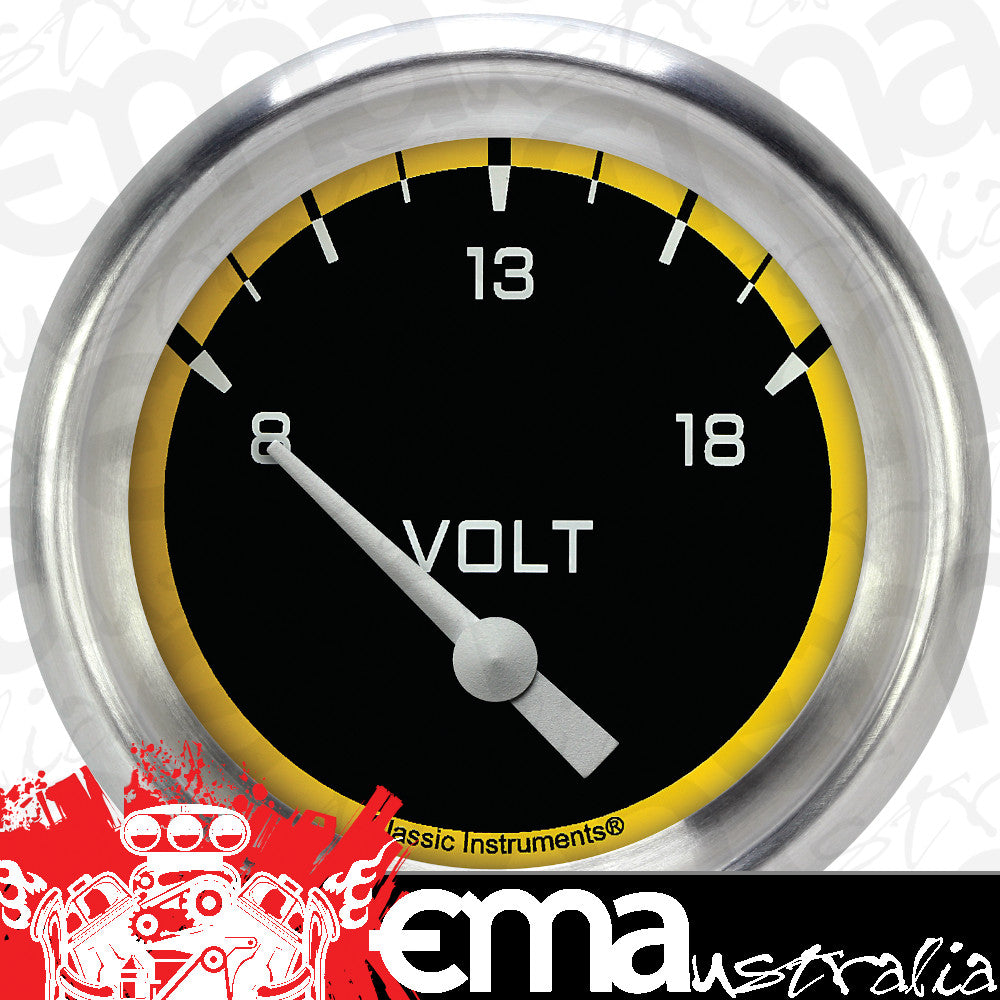 Classic Instruments AX230YAPF Autocross Yellow w/ Aluminum Performance Bezel