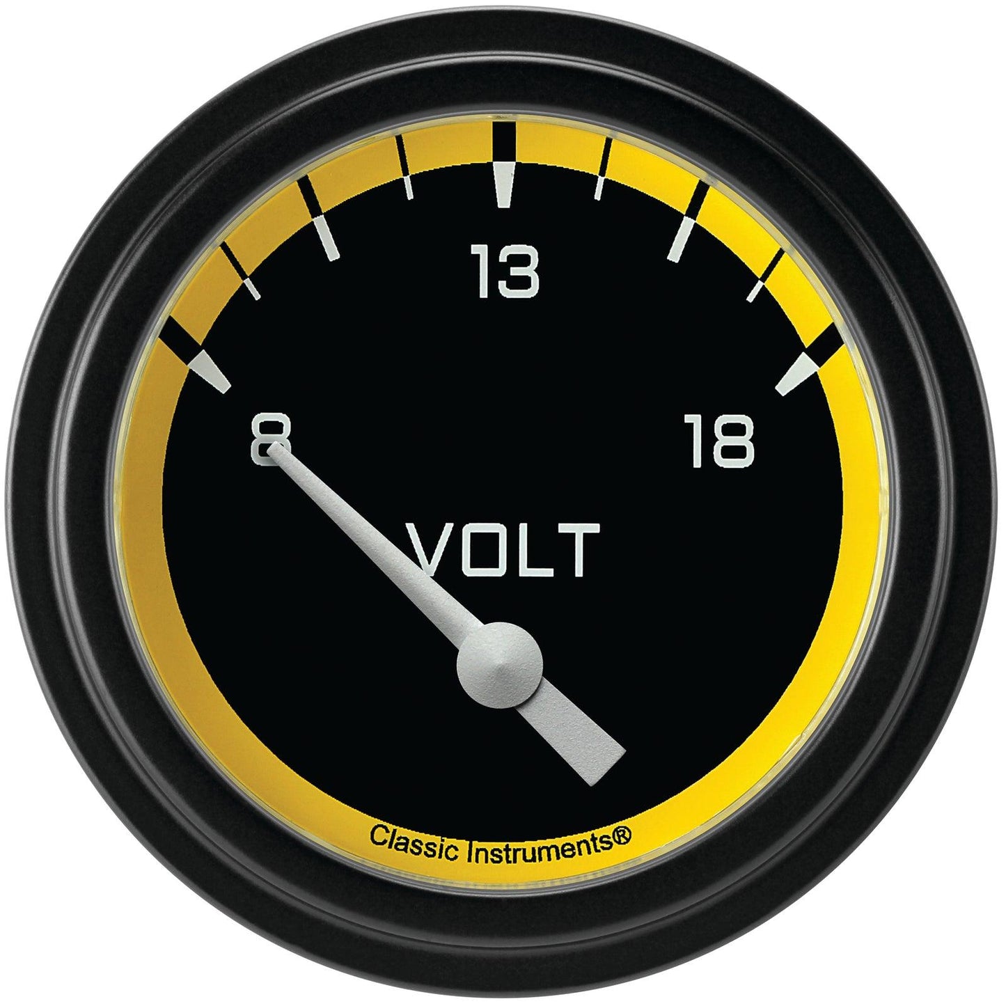 Classic Instruments AX230YBLF Autocross Yellow w/ Black Bezel 2 5/8" Volt, Sh