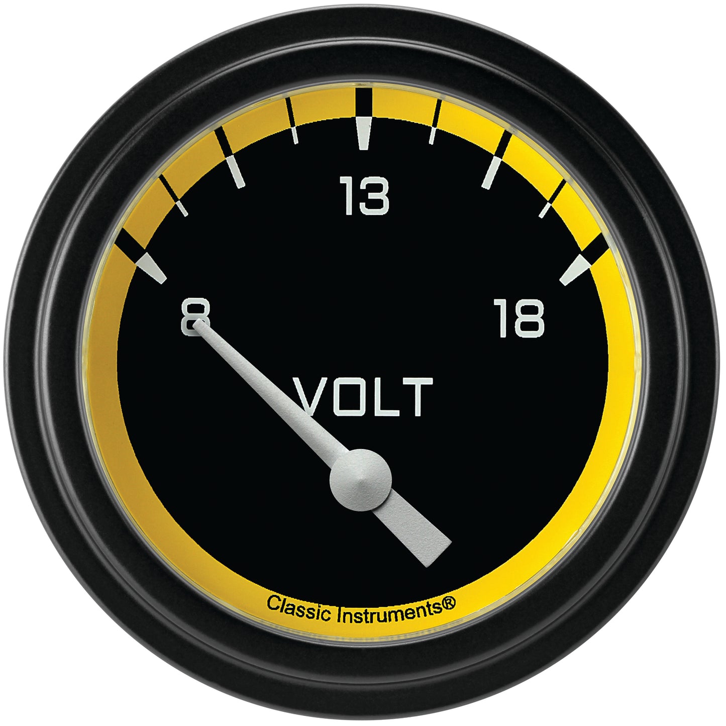 Classic Instruments AX230YBLF Autocross Yellow w/ Black Bezel 2 5/8" Volt, Sh