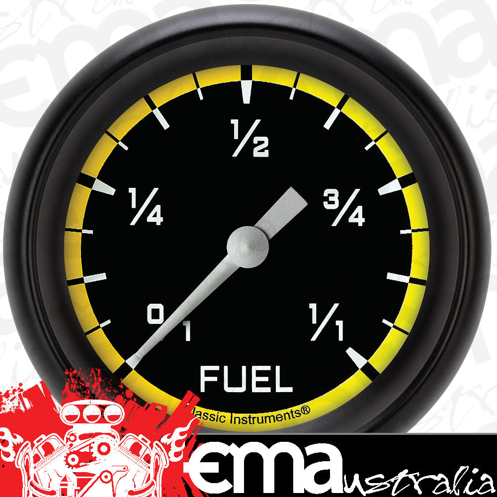Classic Instruments AX309YBPF Autocross Yellow 2 5/8" Fuel Gauge