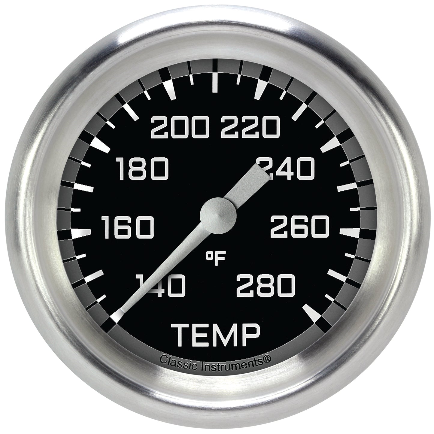 Classic Instruments AX326GAPF Autocross Gray - Water Temp Gauge Full Sweep 2-5/8"