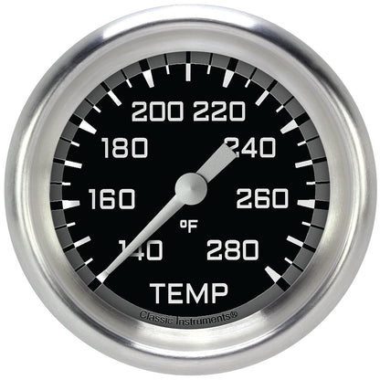 Classic Instruments AX326GAPF Autocross Gray - Water Temp Gauge Full Sweep 2-5/8"