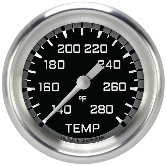 Classic Instruments AX326GAPF Autocross Gray - Water Temp Gauge Full Sweep 2-5/8"
