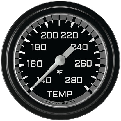 Classic Instruments AX326GBLF Autocross Gray - Water Temp Gauge Full Sweep 2-5/8"