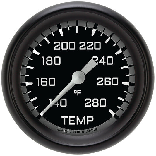 Classic Instruments AX326GBPF Autocross Gray - Water Temp Gauge Full Sweep 2-5/8"