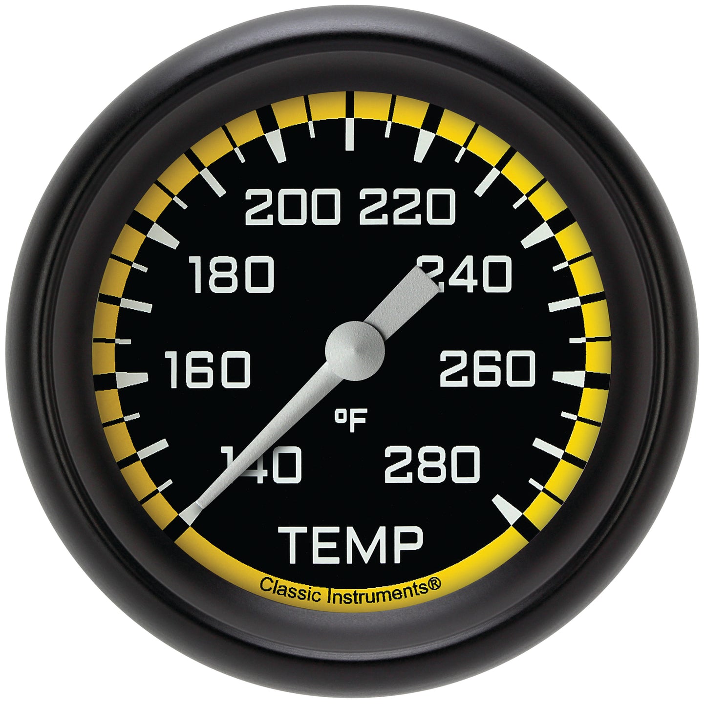 Classic Instruments AX326YBPF Autocross Yellow - Water Temp Gauge Full Sweep 2-5/8"