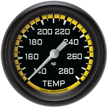 Classic Instruments AX326YBPF Autocross Yellow - Water Temp Gauge Full Sweep 2-5/8"