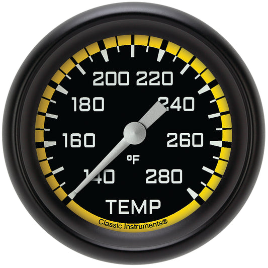Classic Instruments AX326YBPF Autocross Yellow - Water Temp Gauge Full Sweep 2-5/8"