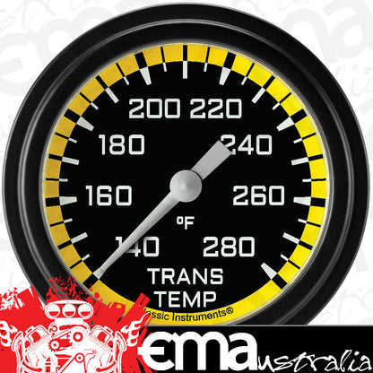 Classic Instruments AX327YBLF Autocross Yellow 2 5/8" Transmission Temperature