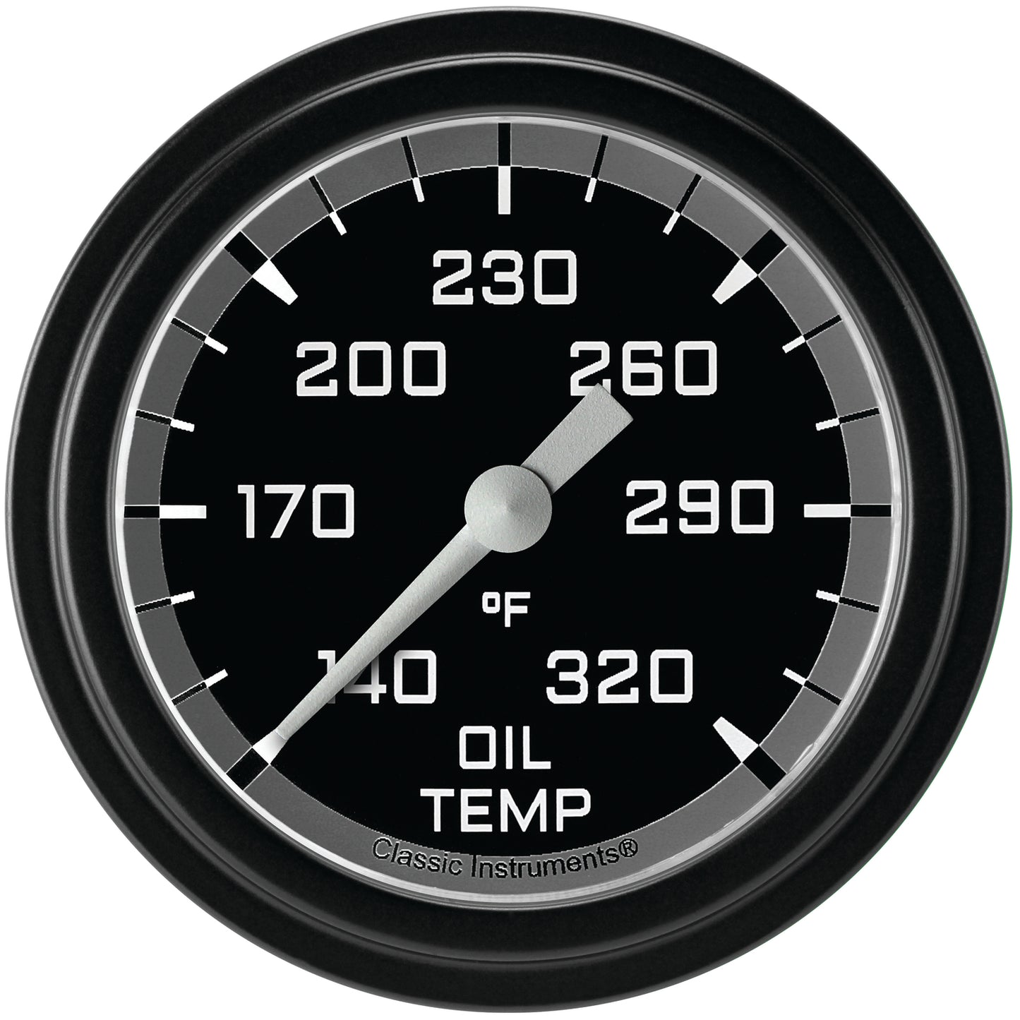 Classic Instruments AX328GBLF Autocross Gray 2 5/8" Oil Temperature Gauge