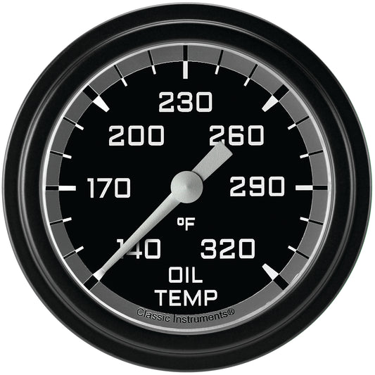Classic Instruments AX328GBLF Autocross Gray 2 5/8" Oil Temperature Gauge