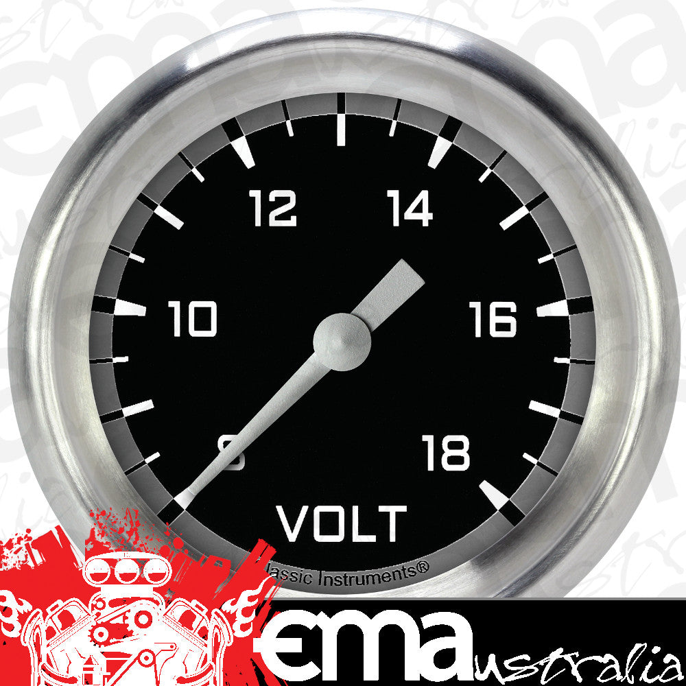 Classic Instruments | AX330GAPF | Autocross Gray 2 5/8" Voltage Gauge