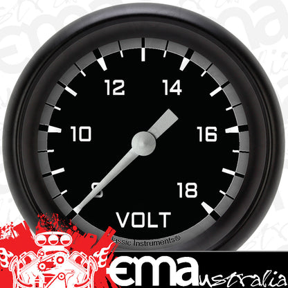 Classic Instruments AX330GBPF Autocross Gray 2 5/8" Voltage Gauge