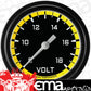 Classic Instruments AX330YBLF Autocross Yellow 2 5/8" Voltage Gauge