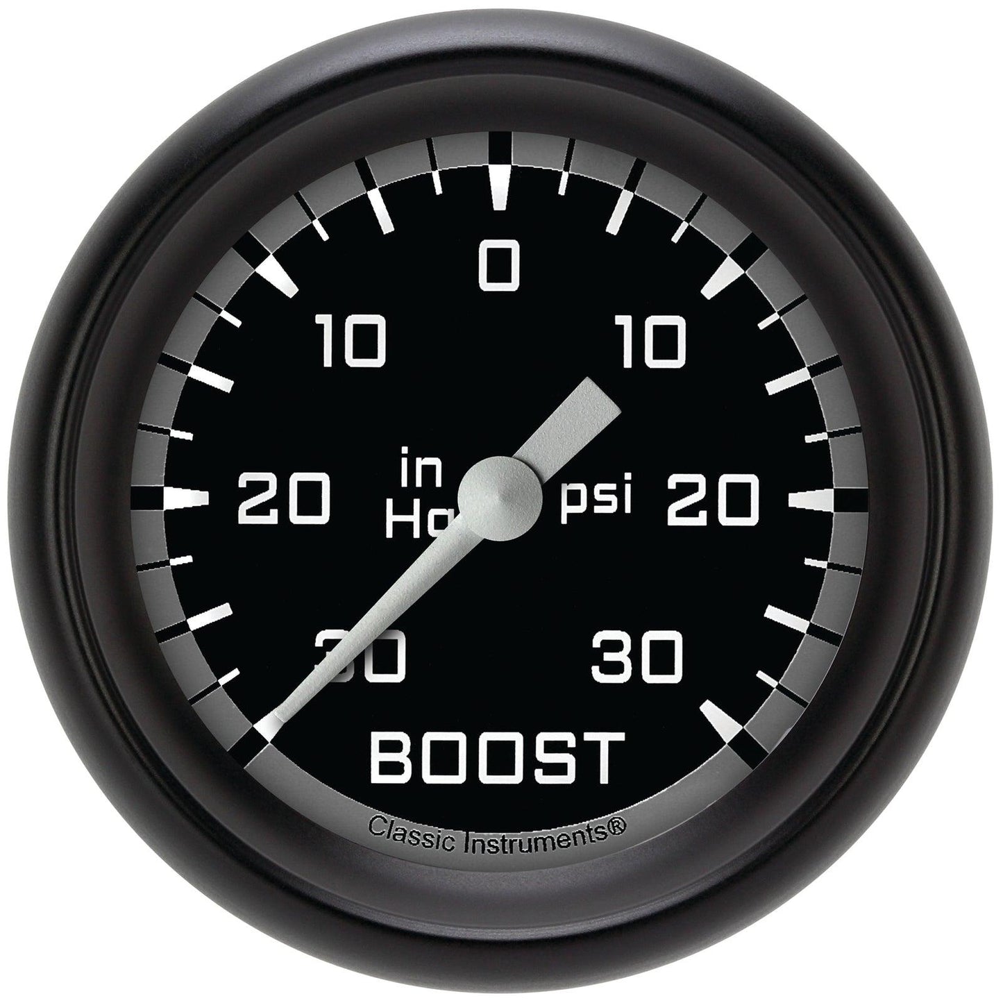 Classic Instruments AX341GBPF Autocross Gray 2 5/8" Boost/Vac Gauge