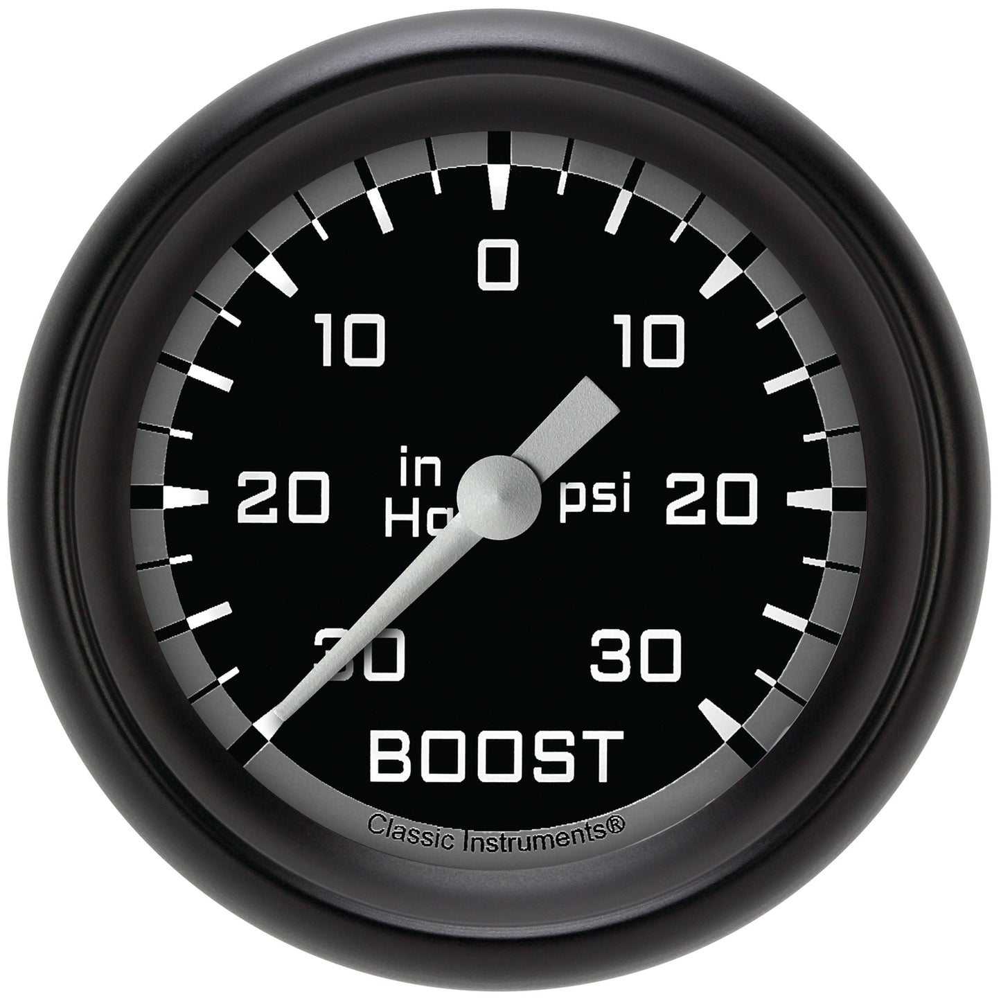 Classic Instruments AX341GBPF Autocross Gray 2 5/8" Boost/Vac Gauge