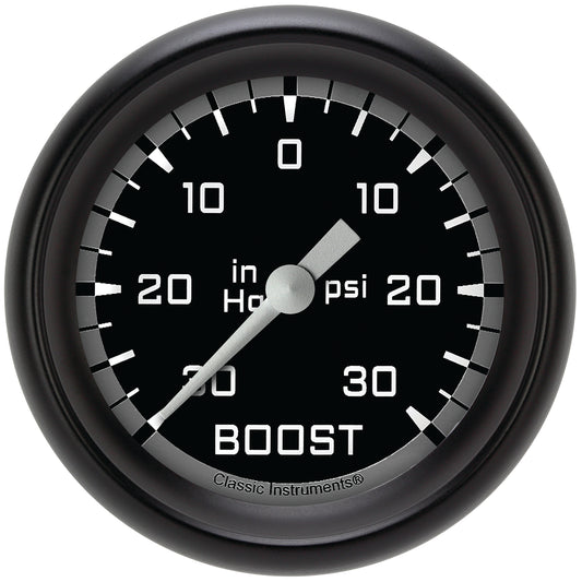 Classic Instruments AX341GBPF Autocross Gray 2 5/8" Boost/Vac Gauge