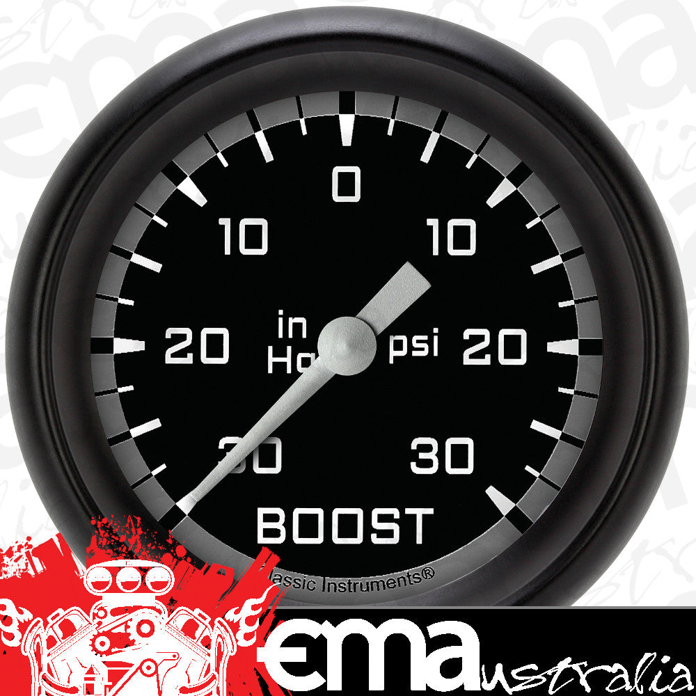 Classic Instruments AX341GBPF Autocross Gray 2 5/8" Boost/Vac Gauge
