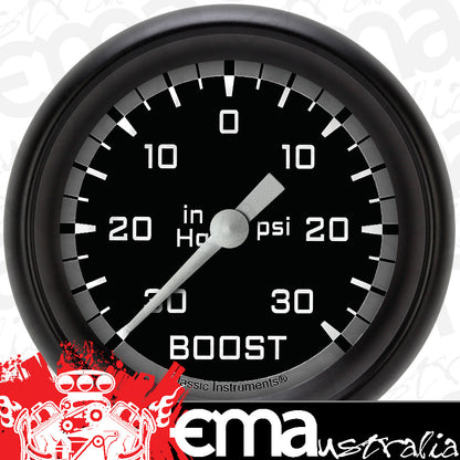 Classic Instruments AX341GBPF Autocross Gray 2 5/8" Boost/Vac Gauge