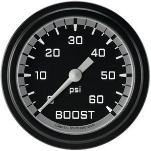 Classic Instruments AX343GBLF Autocross Gray 2 5/8" Boost Gauge, 60 psi