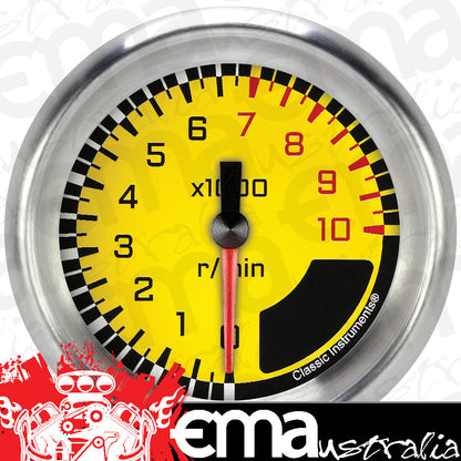 Classic Instruments AX383YAPF AutoCross Yellow 2 5/8" Tachometer
