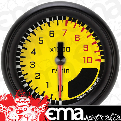 Classic Instruments AX383YBPF AutoCross Yellow 2 5/8" Tachometer