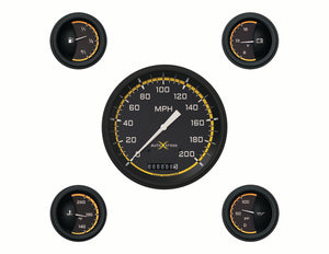 Classic Instruments AX54YBLF Autocross Yellow w/ Black Bezel 4 - 5/8" Speedo, 2