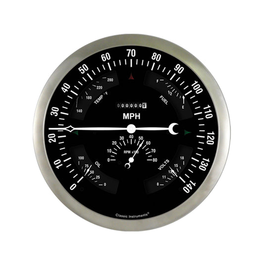 Classic Instruments BOGHR Big Ol' Gauge 7 5/8" Speedo, Tach, Fuel 240