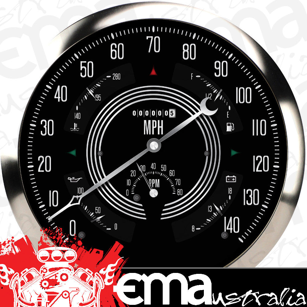 Classic Instruments BOGV8SR Big Ol' Gauge 7 5/8" Speedo, Tach, Fuel 240