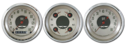 Classic Instruments CIAN03SHC American Nickel - 3 Gauge Set 3-3/8" Speedo, Tach & Dual