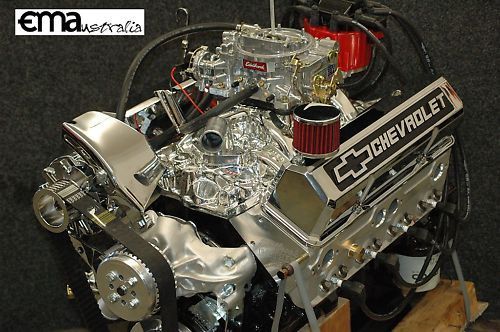 Engine Master Australia Chev383EdelbrockHeads Chev383Edelbrockheads EMA - Chevy 383 Vortec Complete Edelbrock Heads Silver/Black