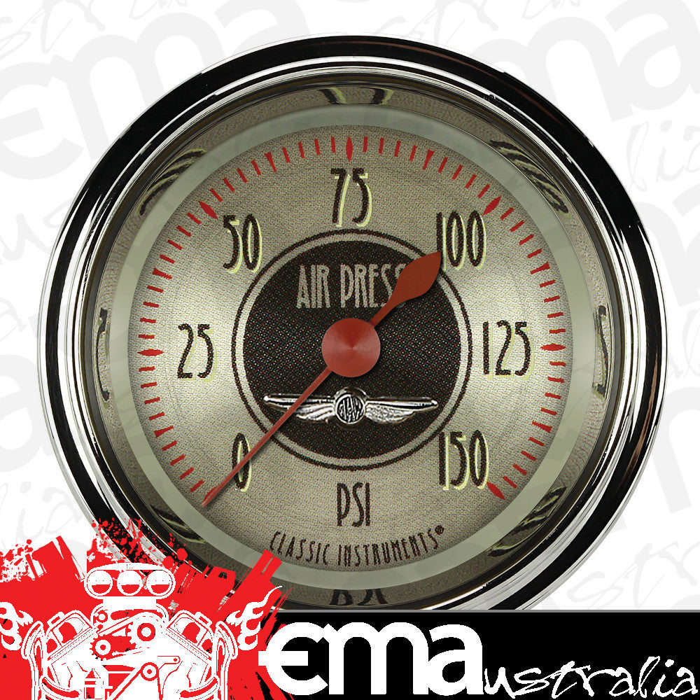 Classic Instruments CIAN118SHC American Nickel - Air Pressure Gauge Full Sweep 2-1/8"